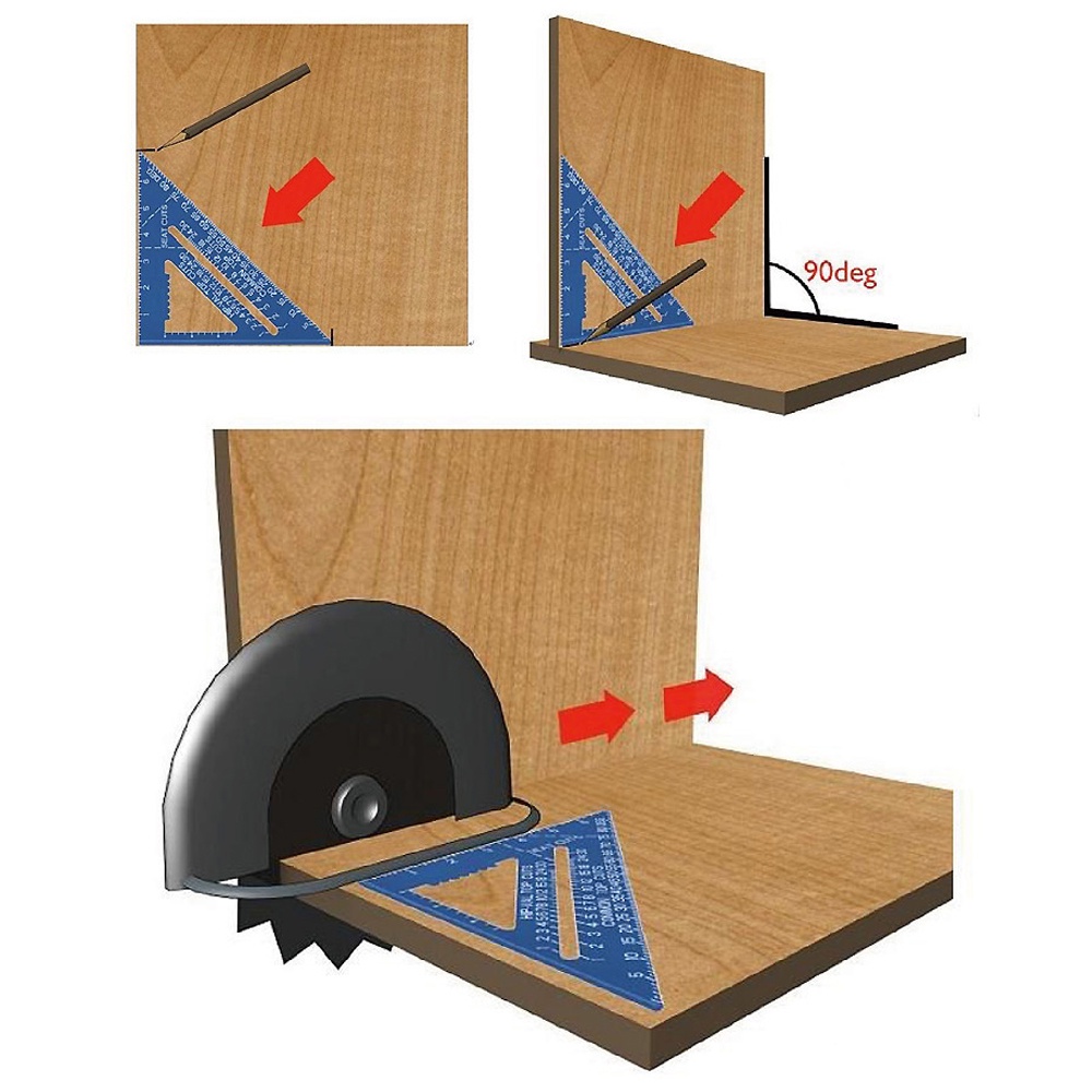 Thước Đo Góc Hình Tam Giác 7Inch Bằng Hợp Kim Nhôm