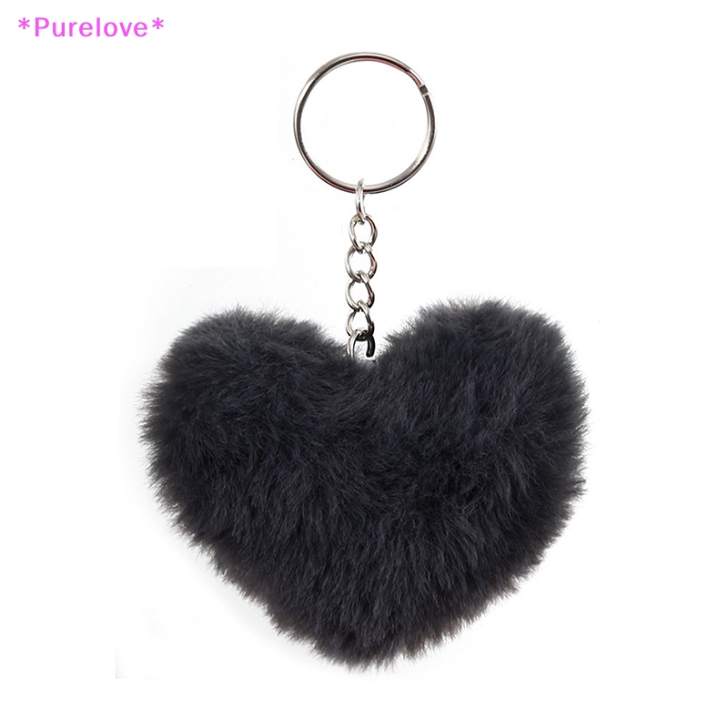 Móc Chìa Khóa Hình Thỏ Pom Pom 8CM Trái Tim Mềm Mại Xinh Xắn Mới