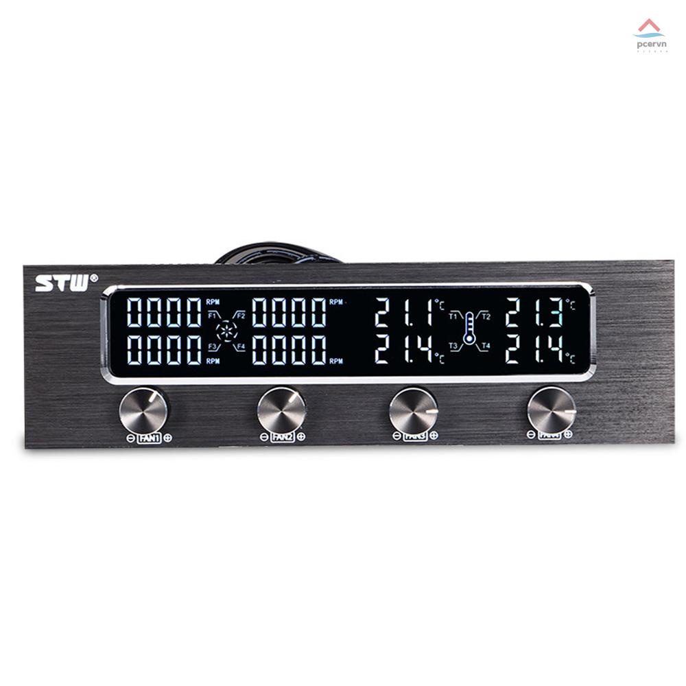 Bảng Điều Khiển Tốc Độ Quạt Tản Nhiệt Đa Năng 4 Kênh Màn Hình LCD Cho PC CPU
