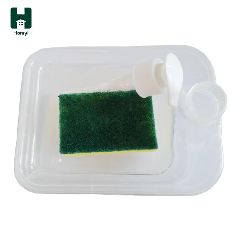 Homyl Bình đựng xà phòng dạng lỏng Homyl 1000ml kèm giá đỡ hình chữ nhật tiện dụng cho phòng tắm
