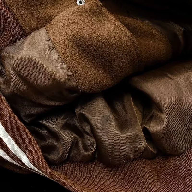 Áo khoác cặp Áo Khoác Bóng Chày Bằng Da Thêu Chữ Phong Cách Retro Mỹ