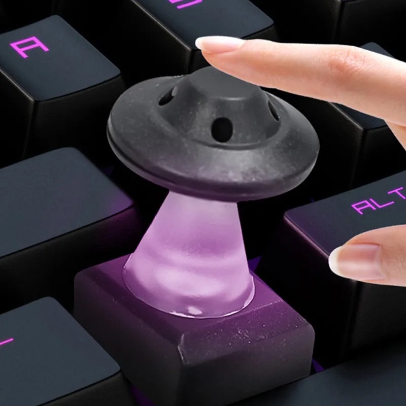 Nắp Công Tắc Thay Thế Cho Bàn Phím Cơ UFO Bằng Nhôm Trong Mờ Hình Người Ngoài Hành Tinh Vui Nhộn