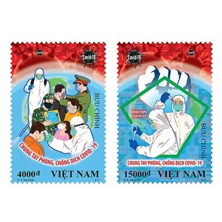 Bộ tem phòng chống dịch covid 19 - bộ 2 con.