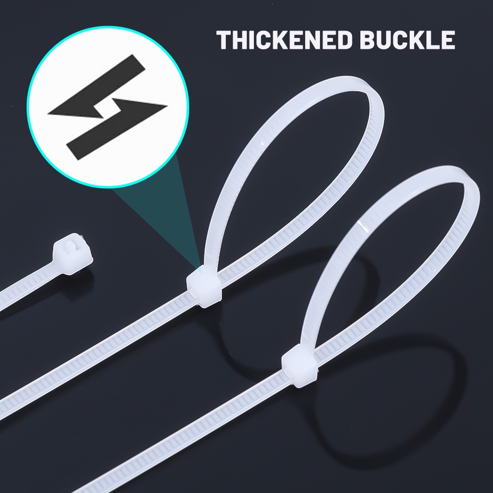 Bộ tổ chức dây cáp điện 100 cái ties cáp nylon pvc / dây buộc cáp nylon trắng / đen tự khóa / dây buộc có thể tái sử dụng / dây buộc kéo dài bằng nhựa chắc chắn