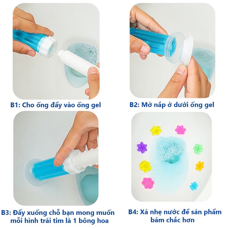 Gel thơm khử mùi toilet hương hoa toilet 9 loại khử mùi diệt khuẩn khử trùng toilet hình hoa hương thơm tươi mát không khí