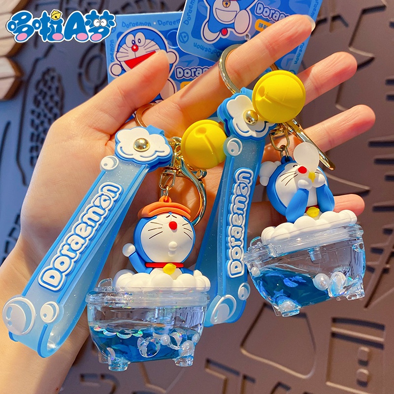 Móc Khóa Hình Bình Nước Tắm Doraemon Đáng Yêu
