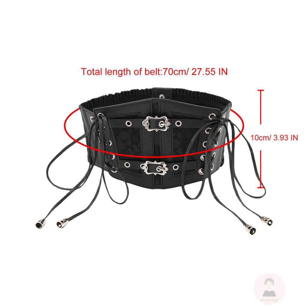 Dre-women faux leather tie-up lace patchwork có thể điều chỉnh hình dạng eo