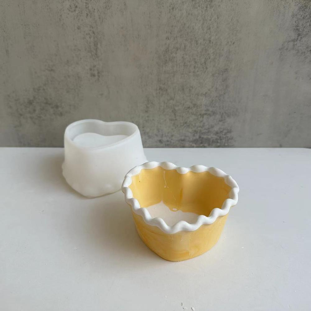 Tự làm đám mây tình yêu hộp lưu trữ khuôn hoa tròn khay lưu trữ khuôn silicone khuôn nến nồi khuôn đĩa thạch cao khuôn nhựa thả keo khuôn