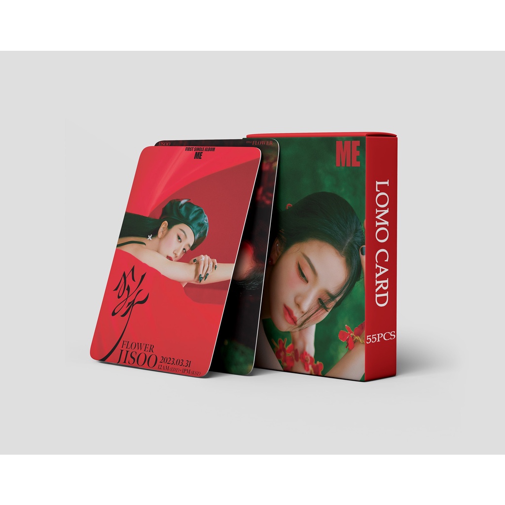 55pcs/box JISOO 1st SINGLE Album ME Photocards FLOWER BLACK-PINK SOLO Lomo Cards Black Pink Kpop Postcards New Arrivals