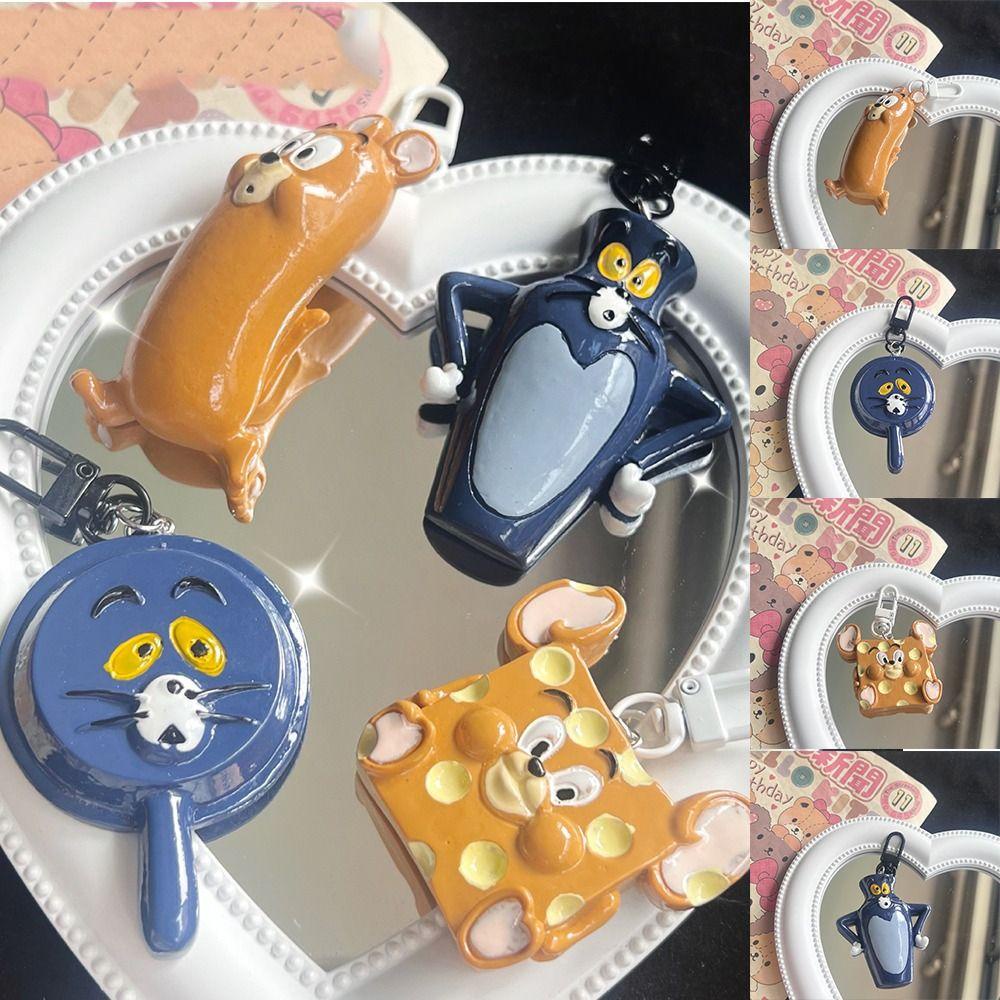 Shanrong Móc Chìa Khóa acrylic Họa Tiết Hoạt Hình tom Và jerry Phong Cách Hàn Quốc Cá Tính Dành Cho Nữ charms