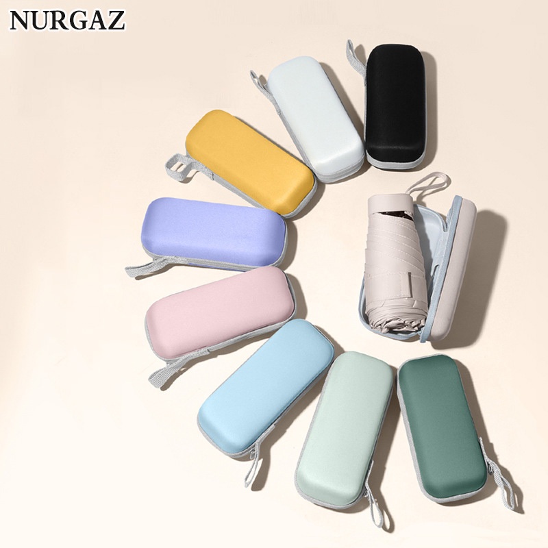 Ô gấp mini NURGAZ bỏ túi 14cm siêu nhẹ chống nắng tiện dụng