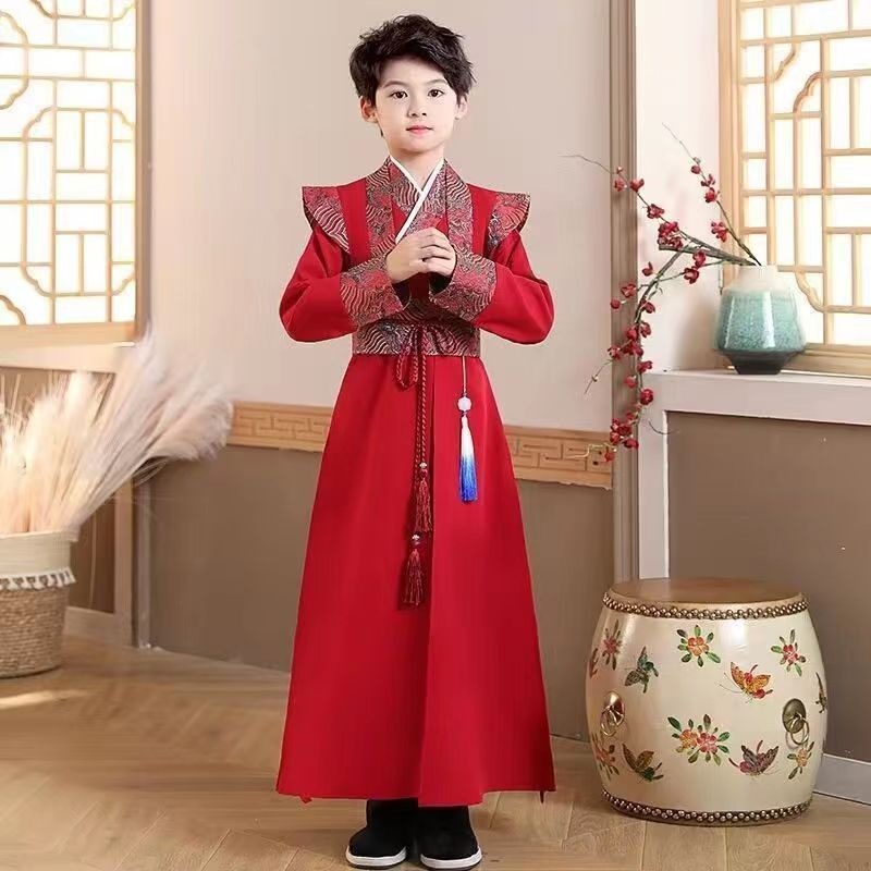 Bộ Đồ Hán Phục Phong Cách Trung Hoa Cao Cấp Cho Bé Trai
