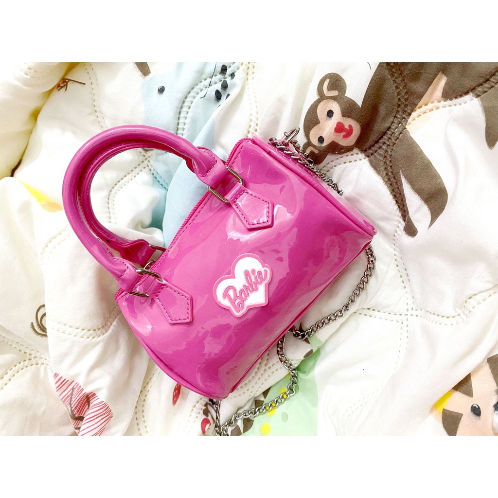 Túi Da PU Đeo Chéo In Hình Búp Bê Barbie Phong Cách Hàn Quốc Cho Nữ