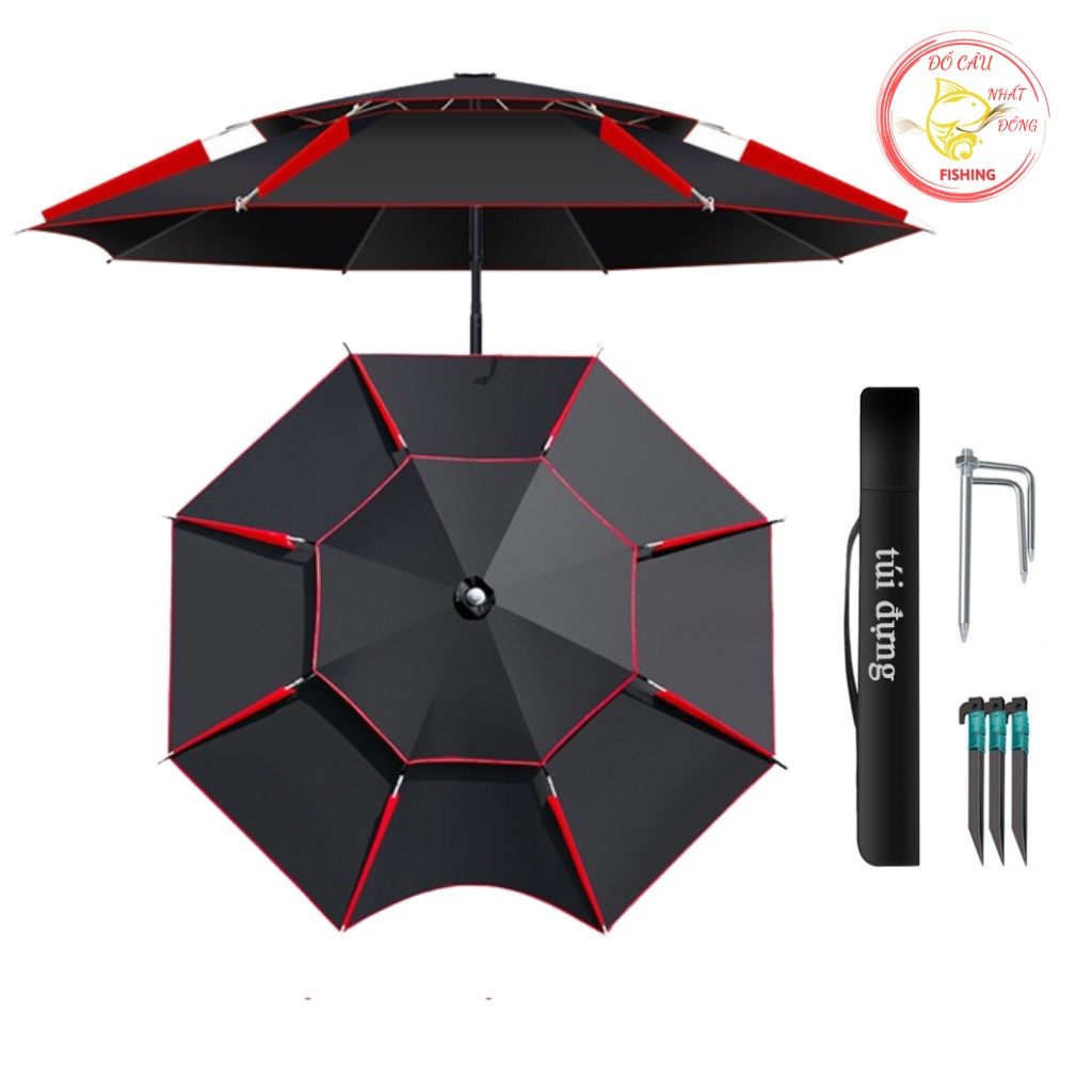 Ô câu cá, Dù câu cá 2 tầng chống thấm nước, Chống tia UV tia cực tím cực tốt che nắng mưa câu cá đơn đài nhiều màu