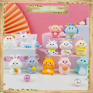 ​Mô Hình Tiểu Cảnh "12 Con Giáp" Trang Trí Sen Đá, Sân Vườn/ Chậu Cây, DYI, Terrarium