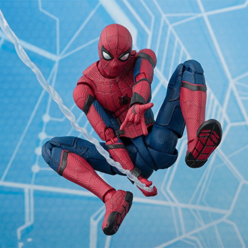 Spider-man back-to-school season ba lô spider-man action figure hand-made mô hình đóng hộp đồ chơi nhà búp bê phụ kiện