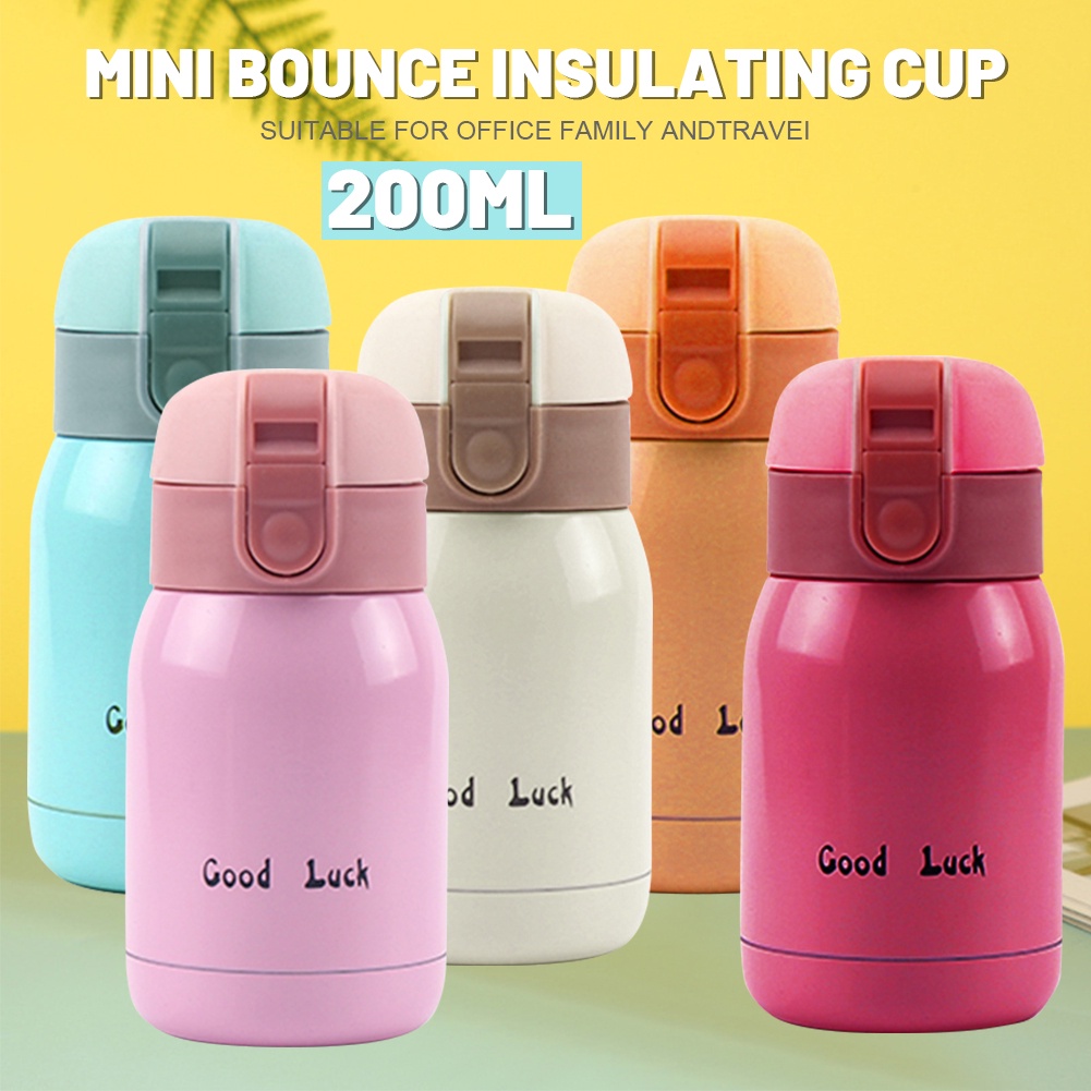 Mini 200/360ml Bình Giữ Nhiệt Bằng Thép Không Gỉ 304 Bình Cà Phê Di Động Bình Nước Thể Thao