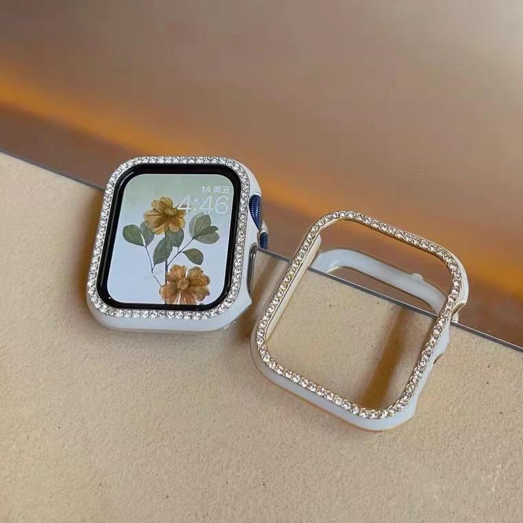 Ốp Bảo Vệ đính đá Không có phim màn hình Cho apple watch 8 7 6 5 4 SE 44MM 41MM 45MM 40MM