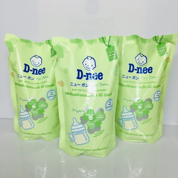 ComBo 3 Túi Nước xúc bình sữa Dnee, Nước rửa bình nước Dnee dạng túi (bịch) 550ml- An toàn cho bé yêu