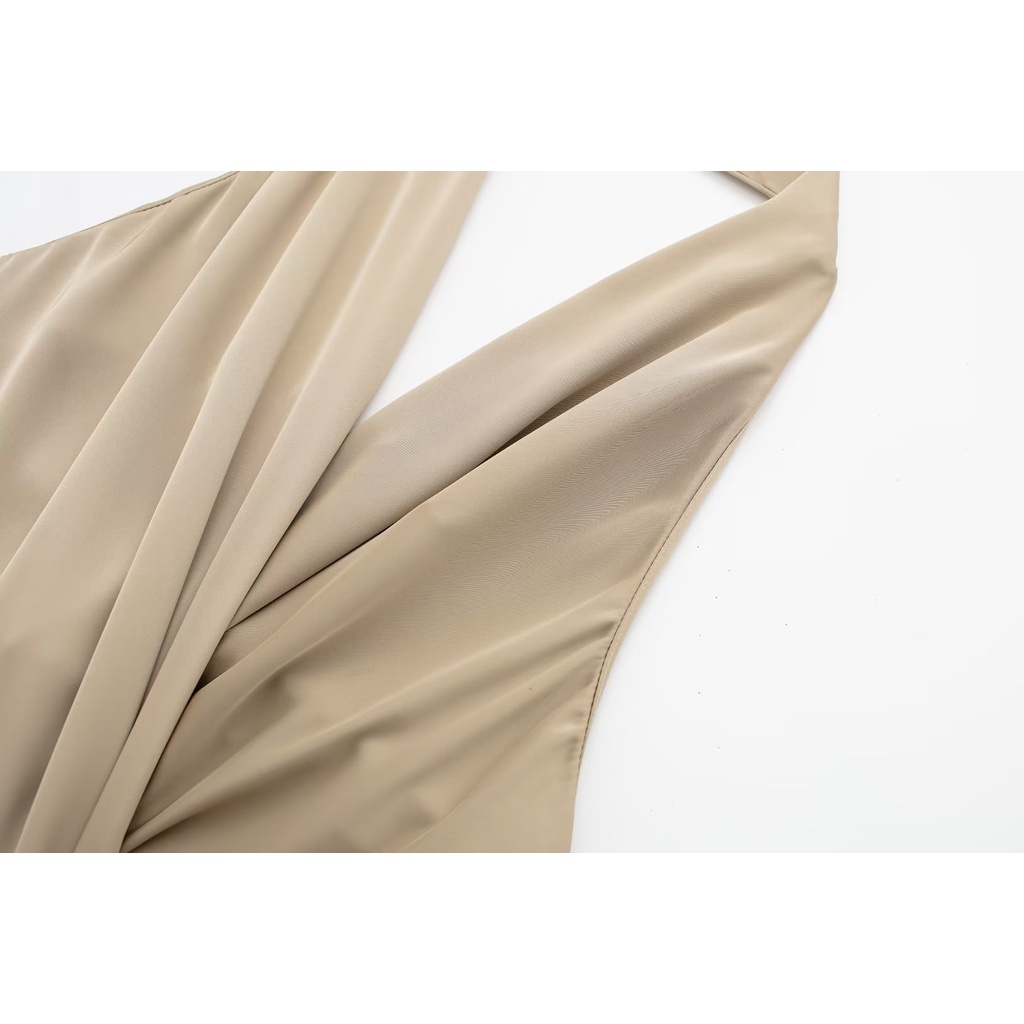 Áo Hai Dây Lụa satin Họa Tiết qunz 6103