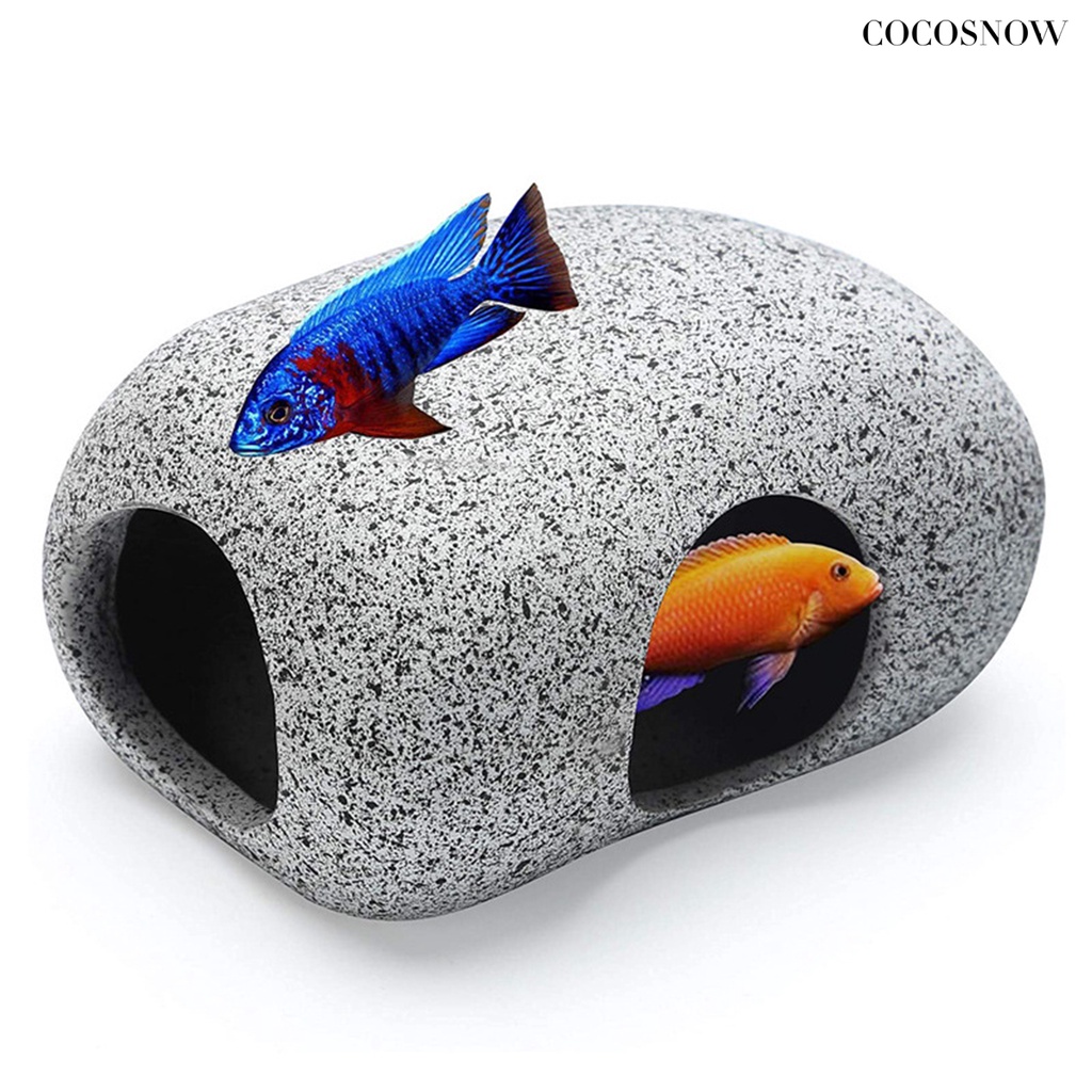 Hang đá mịn cạnh trang trí bể cá bằng đất sét ẩn cá nhà đá trang trí bể cá