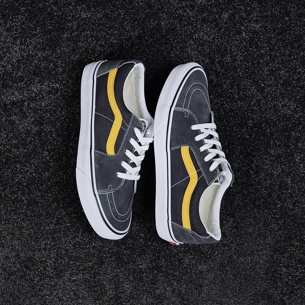 Vans sk8-low grey yellow casual canvas shoes retro skateboard low top casual sneakers shose