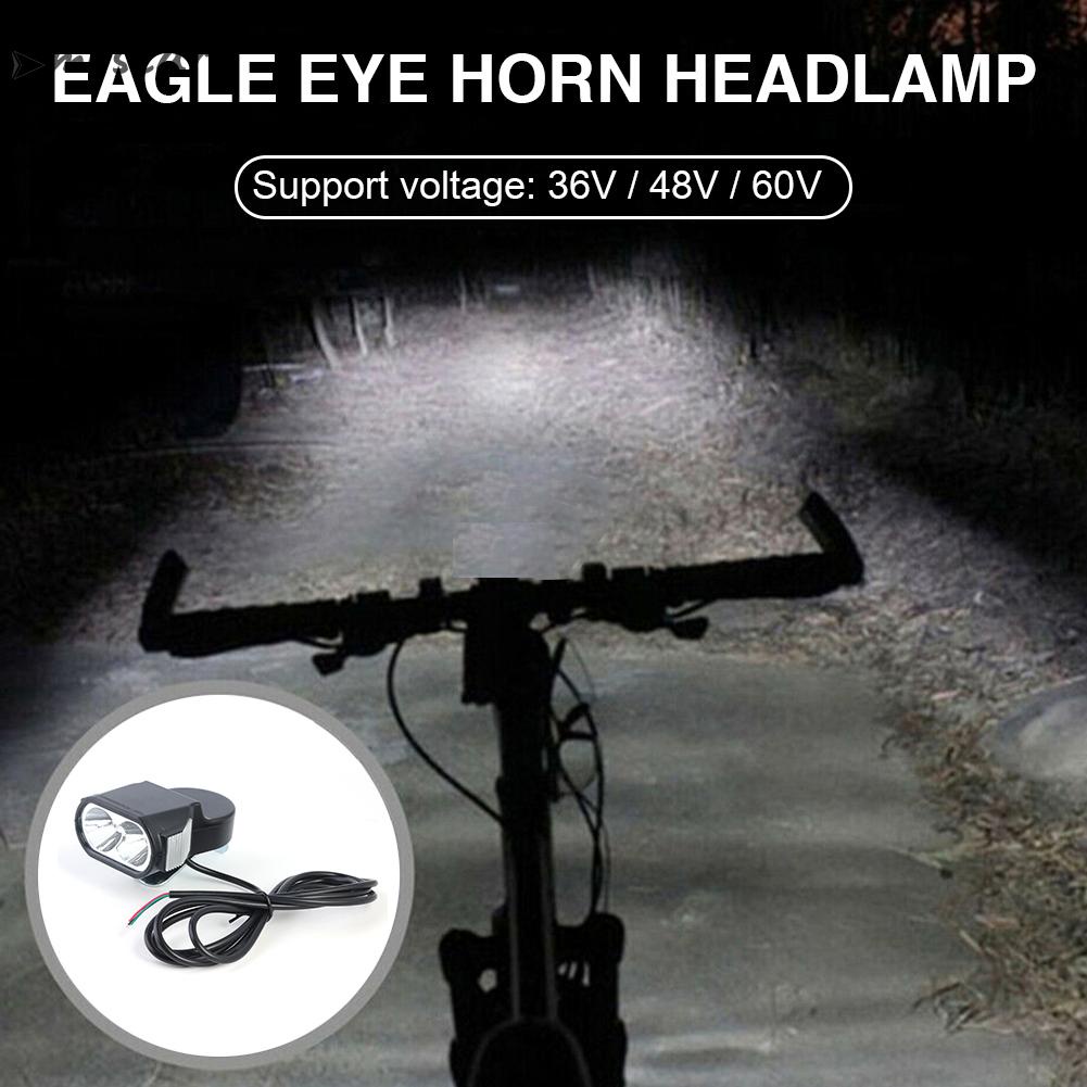 Đèn pha led e-bike 36v 48v 60v xe đạp điện còi đèn trước