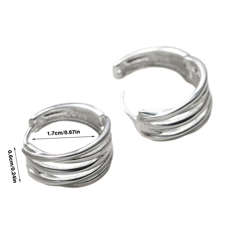 Khuyên Tai Hình Chữ Thập Quấn Chéo Nhiều Lớp