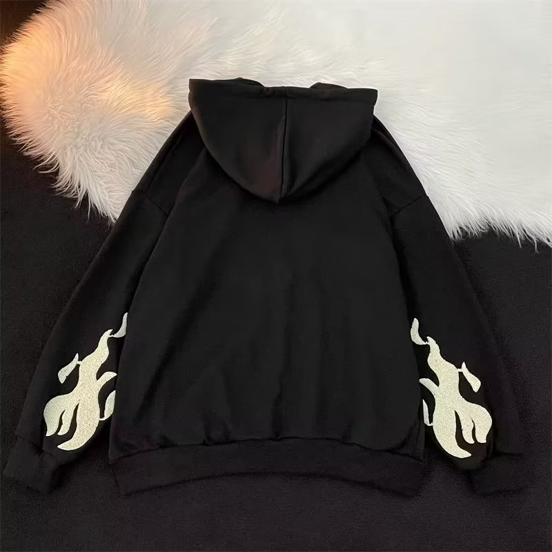 Áo Hoodie Dáng Rộng Thêu Chữ Thời Trang Cho Nam