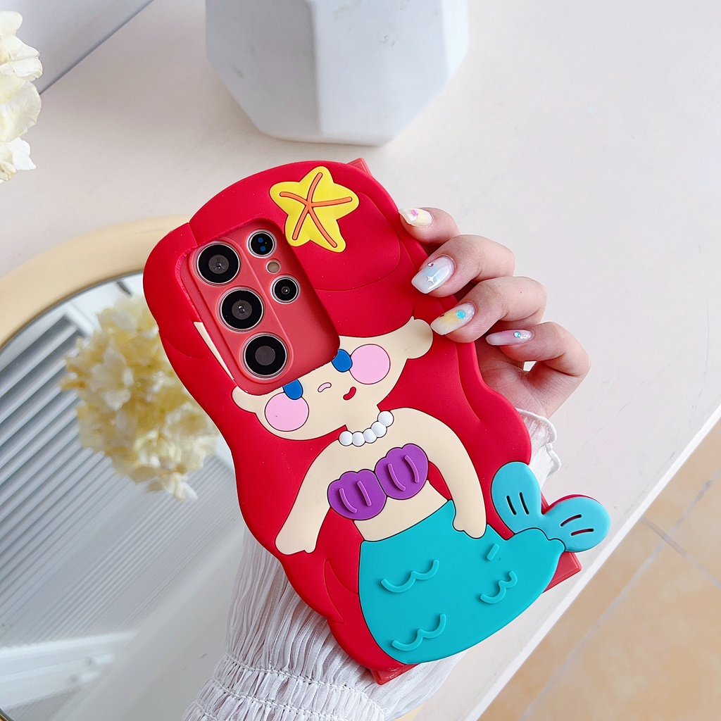 Samsung a14 a23 a72 a50s a30 a33 a53 a54 a13 a12 a22 a42 a52 a20 a71 a82 a20 a41 a73 a32 a21s a10s a51 thiết kế độc đáo thời trang mermaids vỏ điện thoại nắp chống sốc silicon mềm