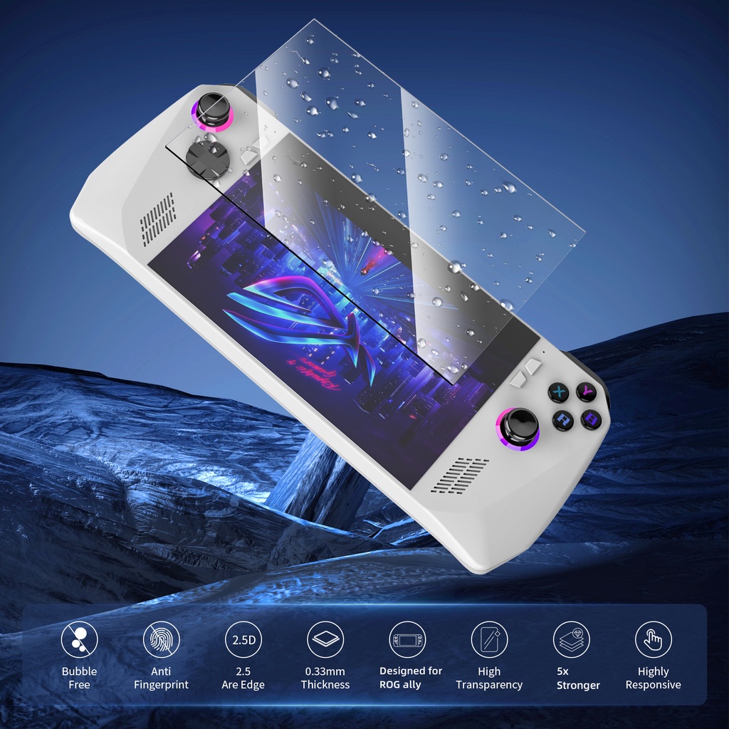For rog ally tempered film hd anti-explosion anti-blue light full screen protection film for rog ally film tool phụ kiện