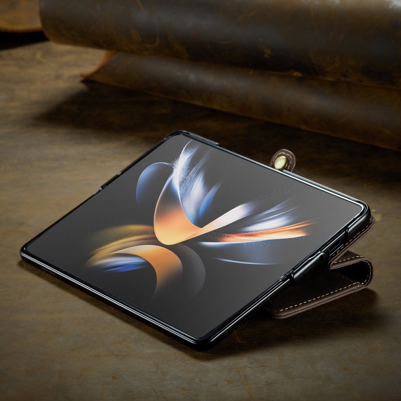 Bao da cho samsung galaxy z fold 5 bao da ví sang trọng chống sốc hộp đựng sách kinh doanh cho samsung z fold 4