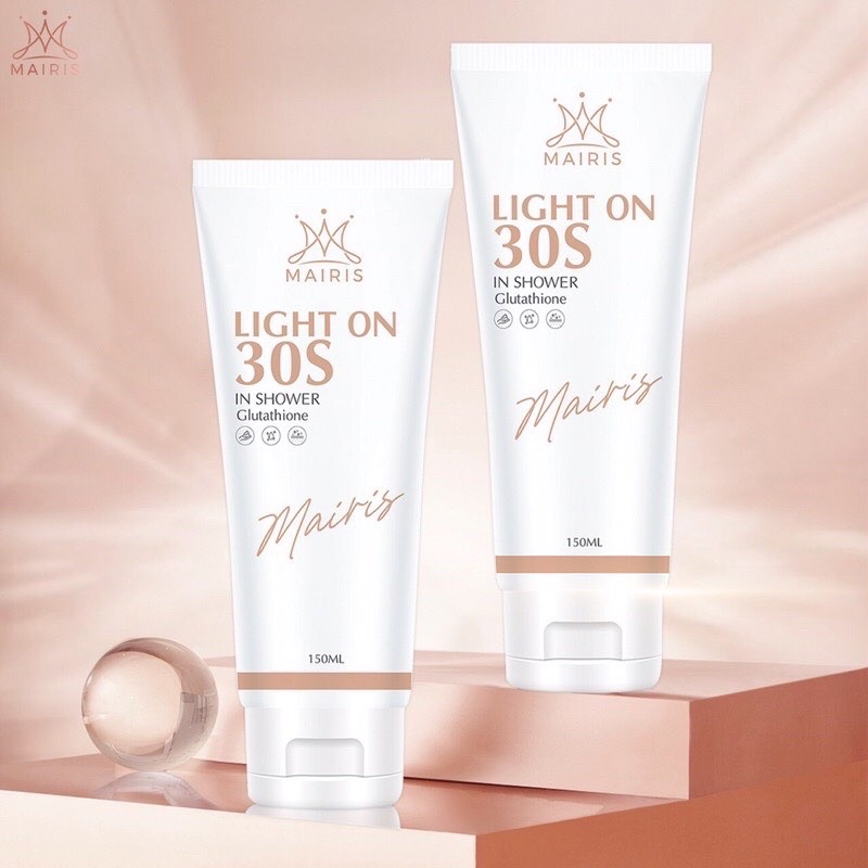 Tắm Trắng Light On 30S Mairis Trắng Da An Toàn Với Glutathione Và Tẩy Tế Bào Chết 2 in 1