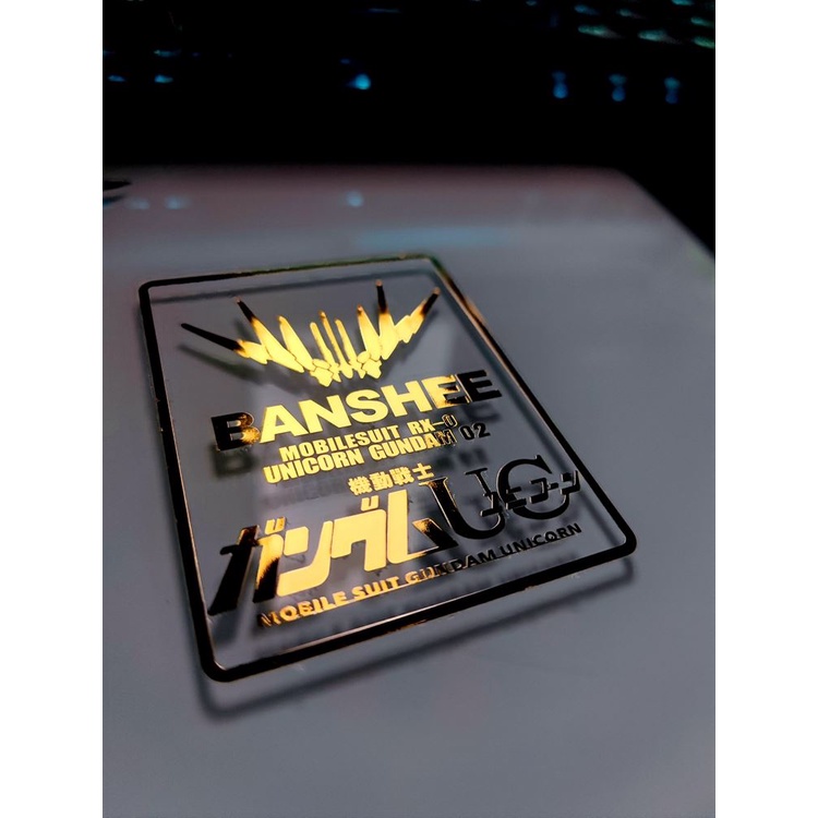 Hot gundam unicorn nhãn dán kim loại tang lễ phoenix sticker pg platform chassis taipan triển lãm điện thoại di động nhãn dán kim loại