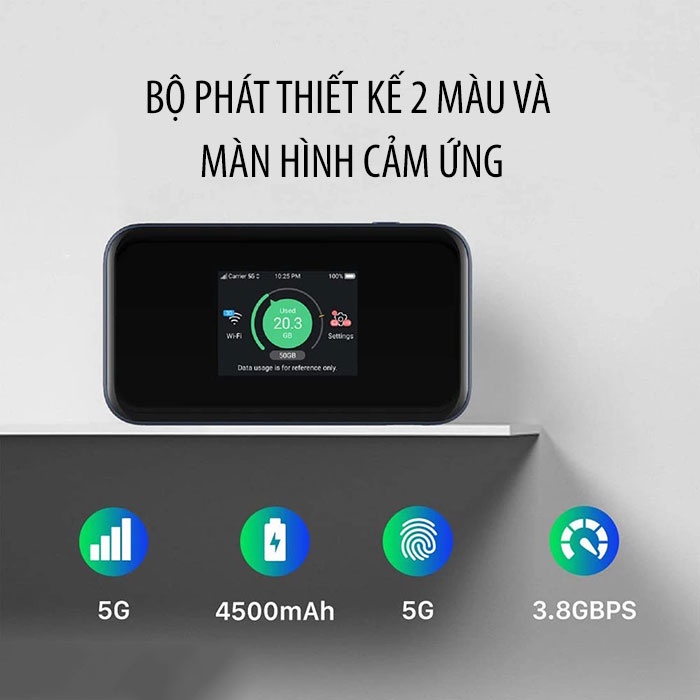 Bộ Phát Wifi 5G ZTE MU5002 Wifi 6 Tốc Độ Cao 3.8Gpbs, Băng Tần Kép NSA/SA 5G, Hỗ Trợ Kết Nối 32 User