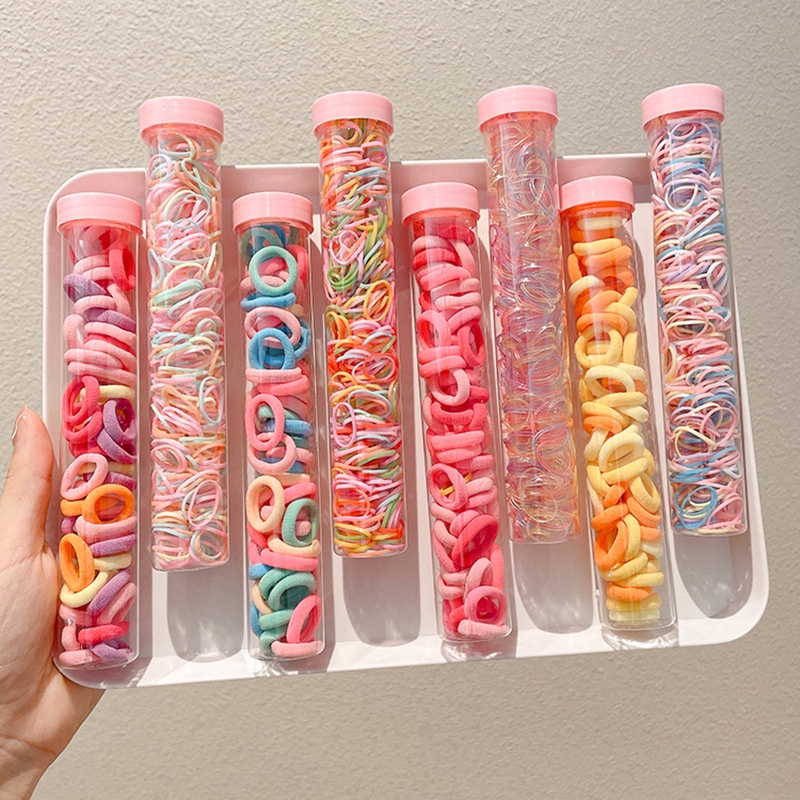 Dây Buộc Tóc Màu macaron Nhỏ Xinh Không Làm Đau Tóc Cho Bé Gái