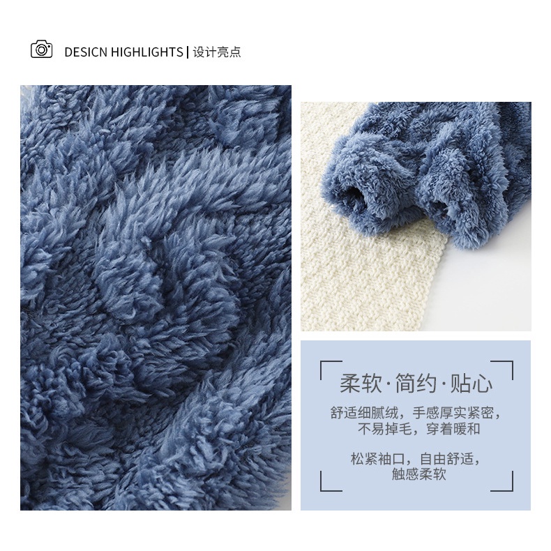 Bộ Đồ Ngủ Tay Dài Dày Dặn Có Túi Dành Cho Trẻ Em 80-160cm