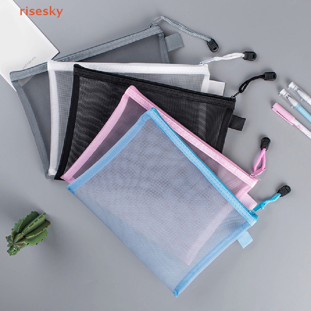 Túi Đựng Bút Khổ A4 Chống Thấm Nước Có Khóa Kéo Tiện Dụng