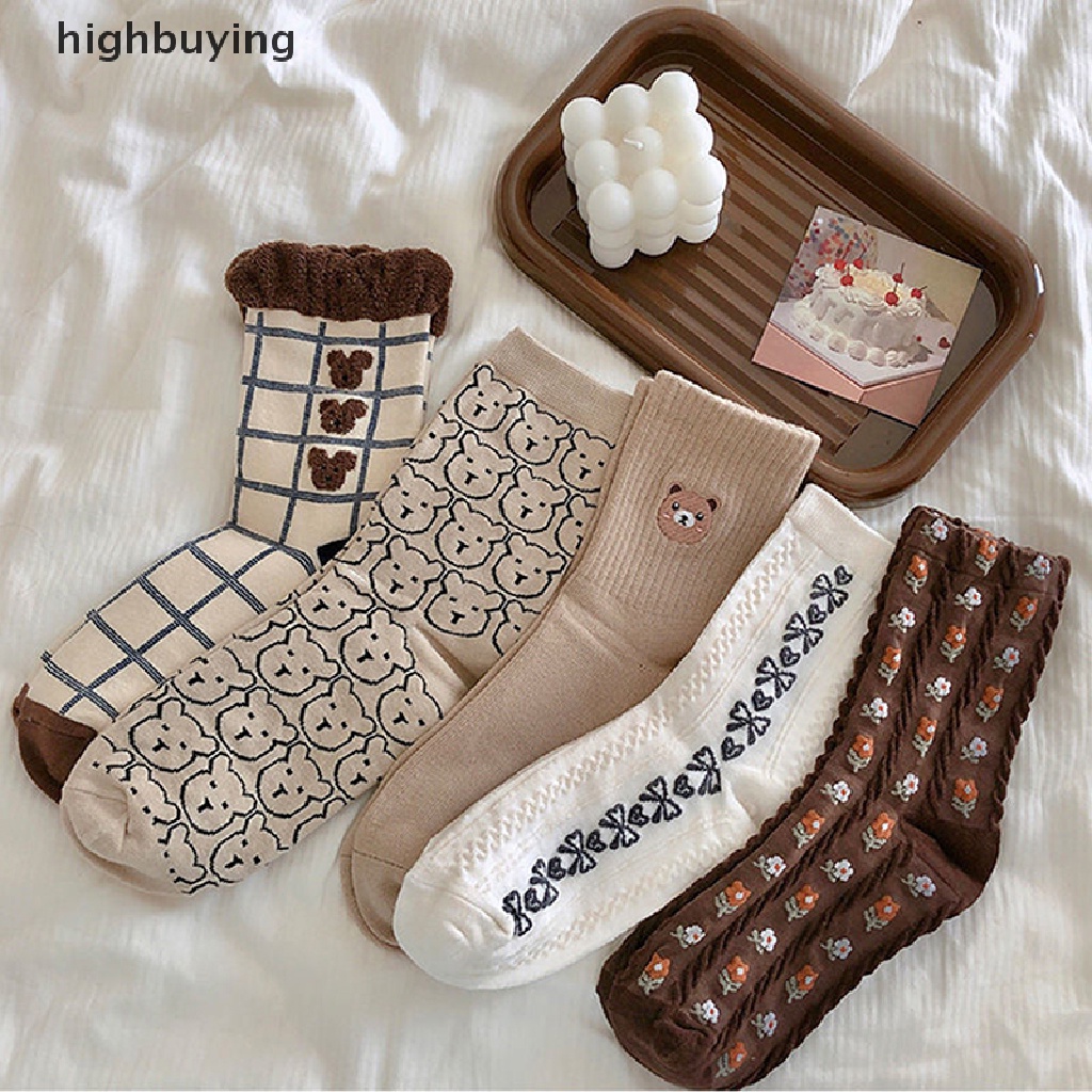 Đôi Vớ cotton In HìNh Chú GấU Dễ Thương ThờI Trang Cho Nữ