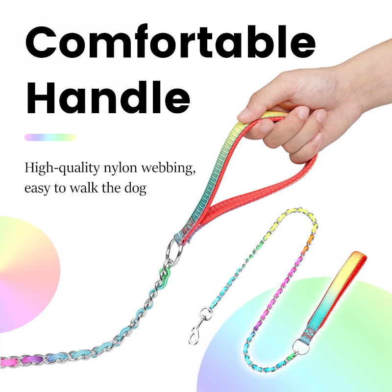 HamshMoc Dây Dắt Thú Cưng Đi Dạo Bằng Thép Không Gỉ Kèm Điều Khiển Chống Trượt