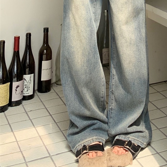 COZOK Quần Jean Ống Rộng Lưng Cao Kiểu Dáng Vintage Hợp Thời Trang