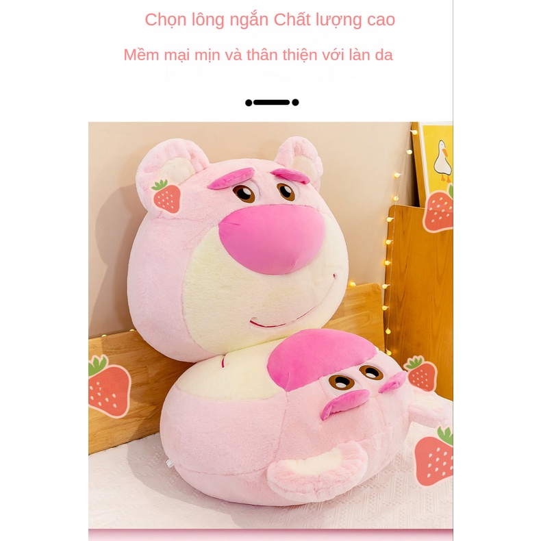 Gối Ôm Nhồi Bông Thiết Kế Hình Chú Gấu / Dâu Tây Ba Chiều Dễ Thương