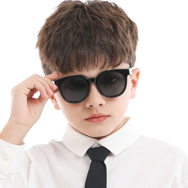 Kính Mát Phân Cực Chống Tia UV400 Gọng Tròn Cho Bé