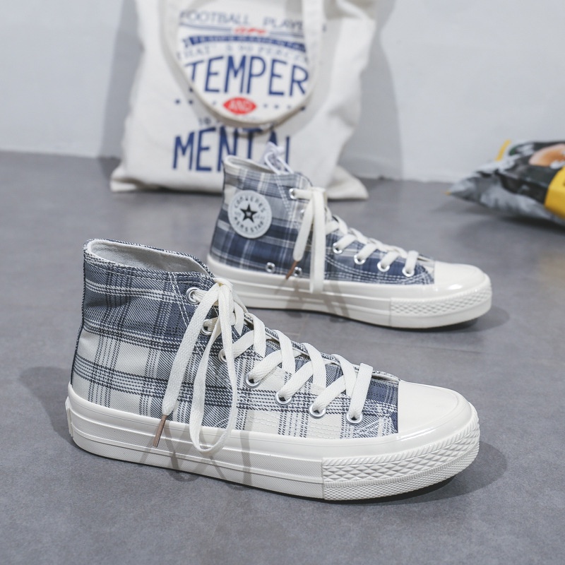 Giày Canvas Cổ Cao Phong Cách Harajuku Hàn Quốc Hợp Thời Trang Mới Cho Nữ