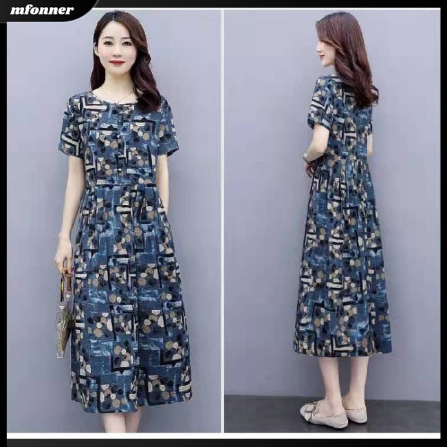 Đầm Tay Ngắn Dáng Rộng Họa Tiết Chấm Bi Kiểu Cổ Điển Thời Trang Mùa Hè Cho Bạn Gái