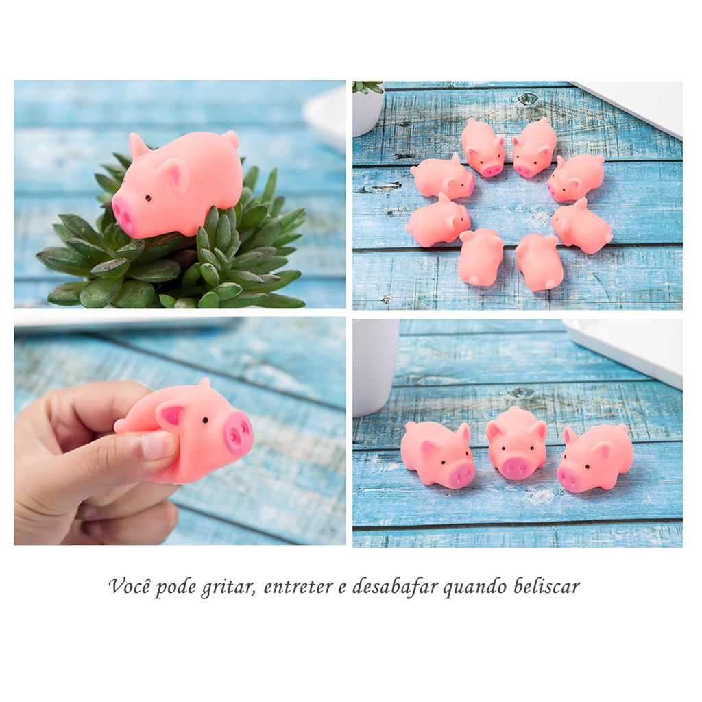 Đồ chơi bóp tay hình chú heo có tiếng kêu dễ thương, mềm dẻo giải tỏa căng thẳng.