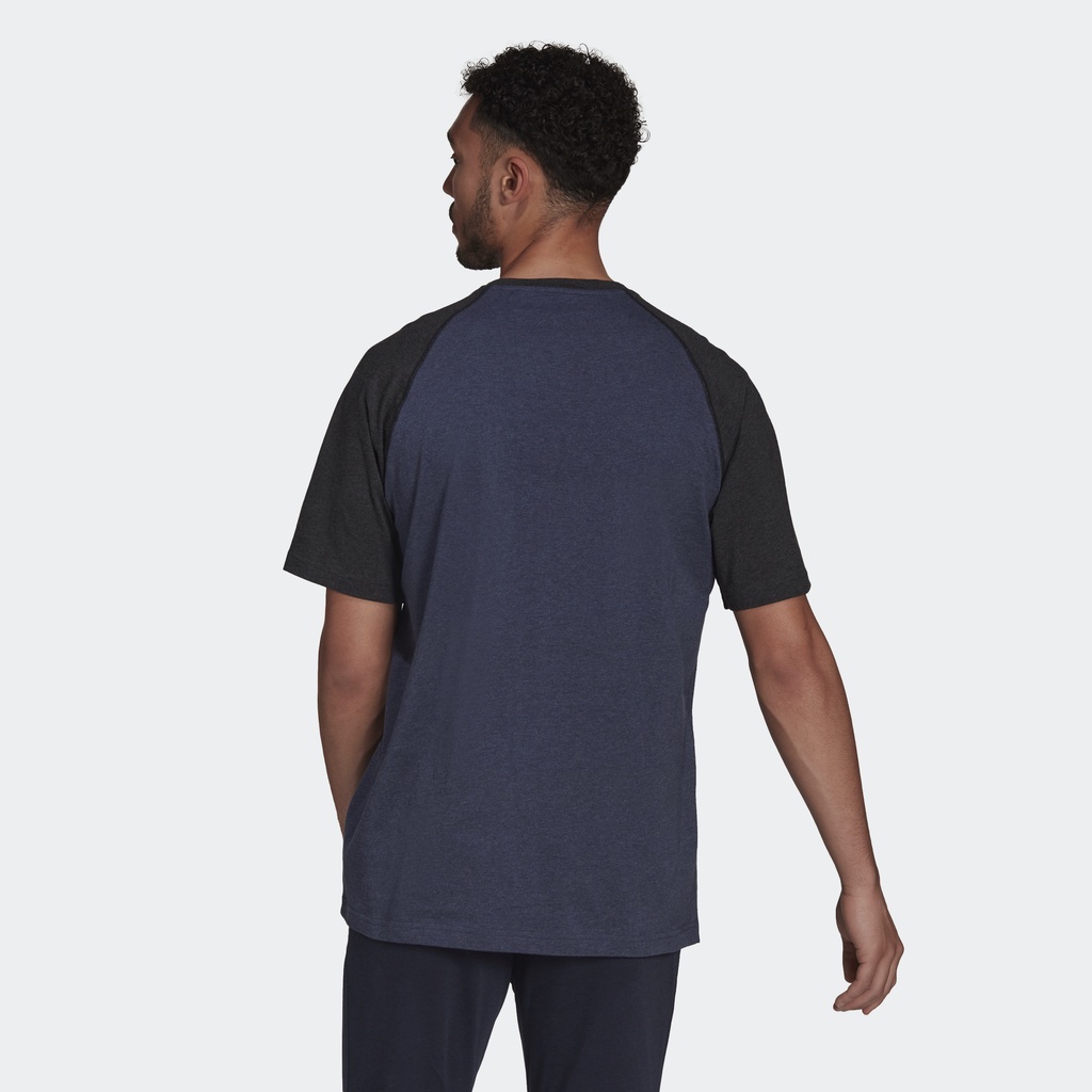Adidas Phong cách sống Áo Thun Tay Raglan Mélange Essentials Nam Màu xanh da trời HE1797