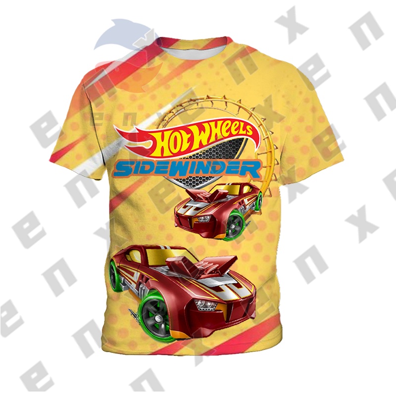 Hot Wheels Áo Thun Sát Nách In Hình Xe Hơi Hoạt Họa Thời Trang Mùa Hè Cho Bé