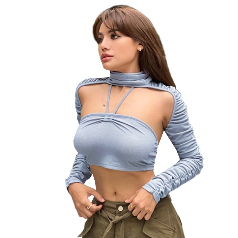 Áo Thun Tay Dài Trễ Vai Y2K Phong Cách Đường Phố Quyến Rũ