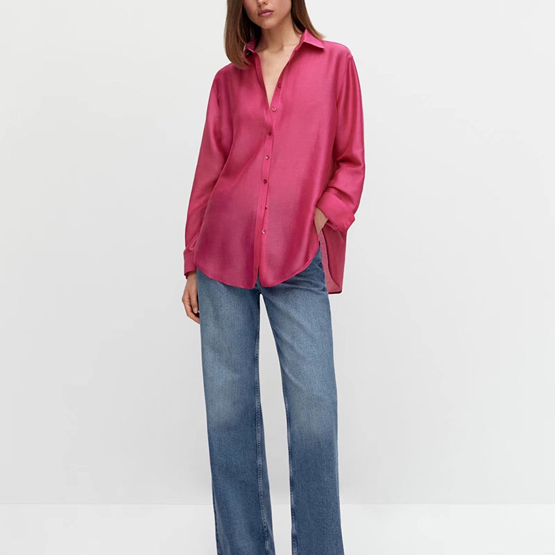 Áo Sơ Mi Tay Dài Màu Trơn Dáng Ôm Thời Trang Xuân Hè 2022 05187624630